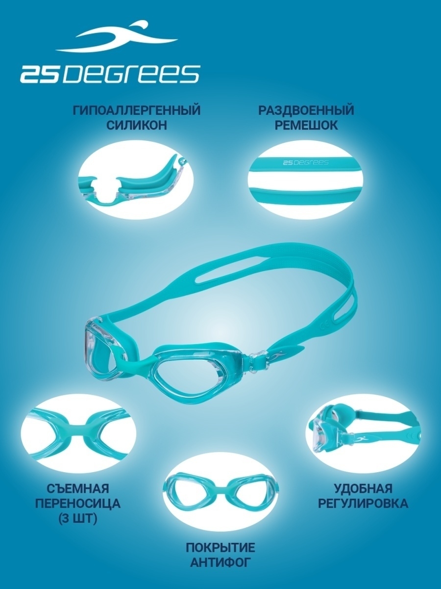 Очки для плавания 25DEGREES Sonic Green