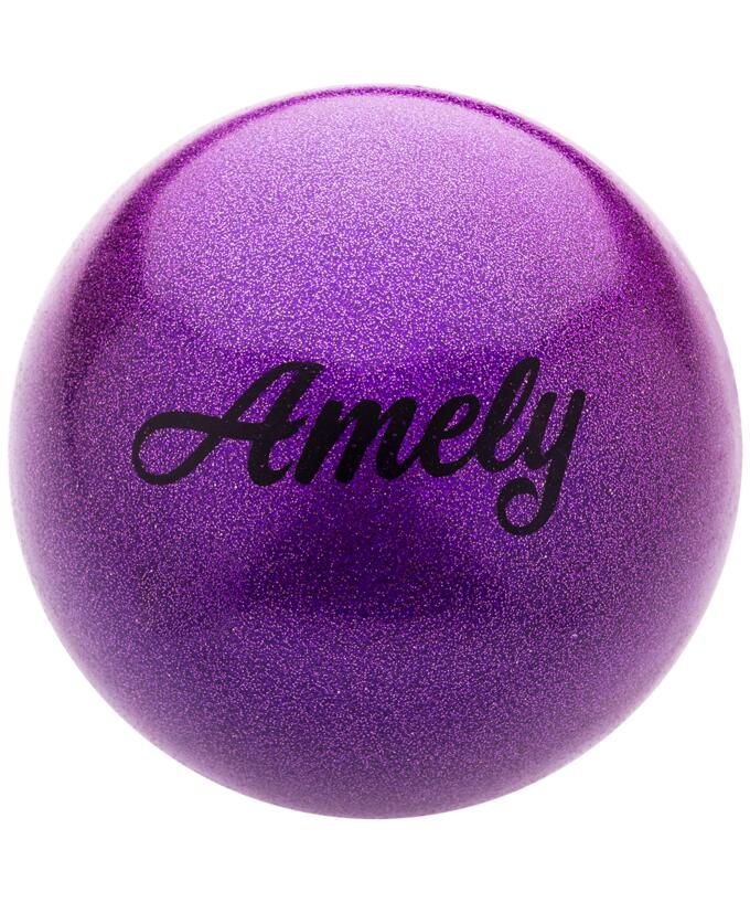 Мяч для художественной гимнастики AMELY 19 см,с насыщенными блестками
