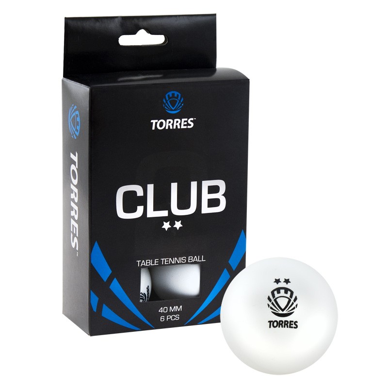 Мяч для настольного тенниса TORRES Club 2* белый