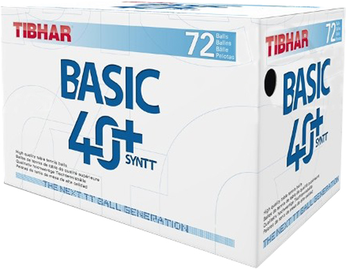 Мяч для настольного тенниса TIBHAR Basic 40+ SYNTT пластик
