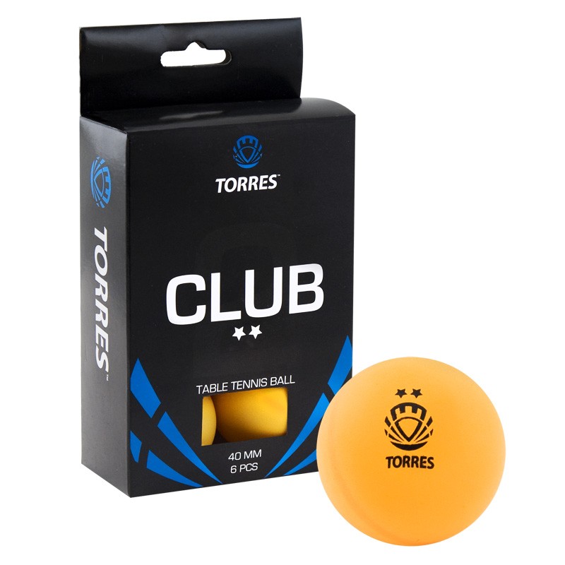 Мяч для настольного тенниса TORRES Club 2* оранжевый