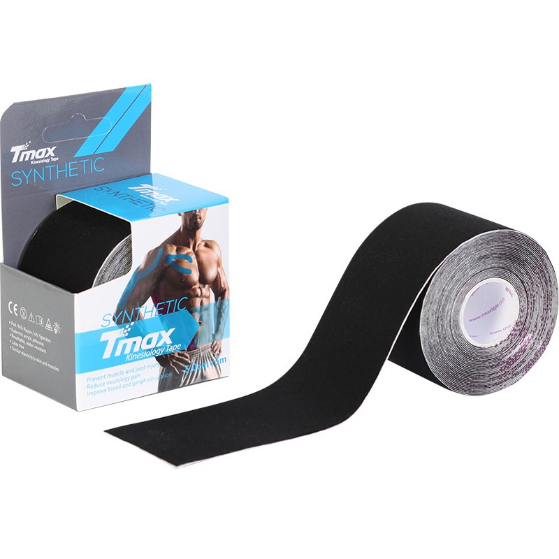 Тейп кинезиологический Tmax Synthetic Black 5 см x 5 м