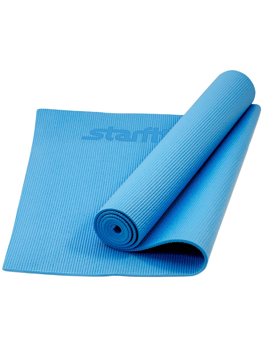 Коврик для йоги FM-101 PVC 173x61x0,6 см, синий STARFIT